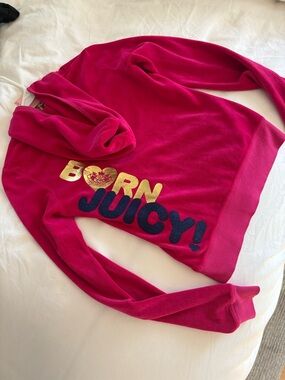 Juicy Couture Hot Pink Velour Zip Hoodie